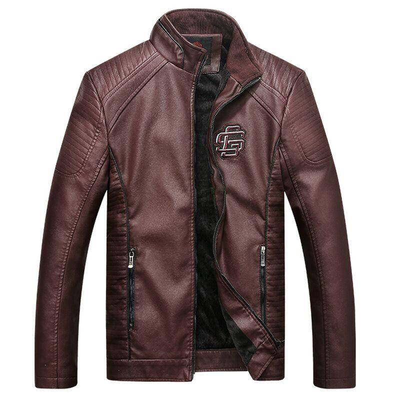 Herren Lederjacke mit Patch