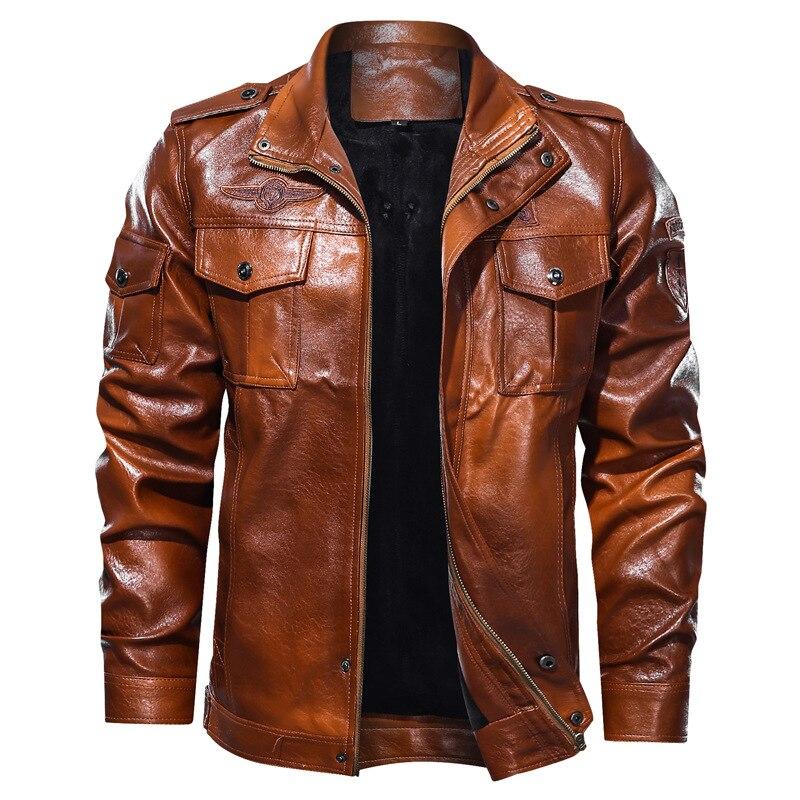 Herren Lederjacke mit Taschen