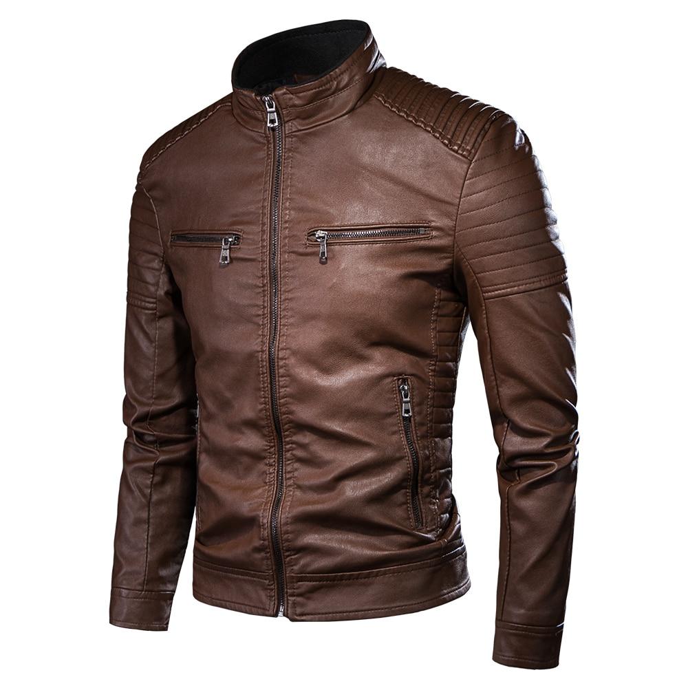 Herren Lederjacke mit Taschen