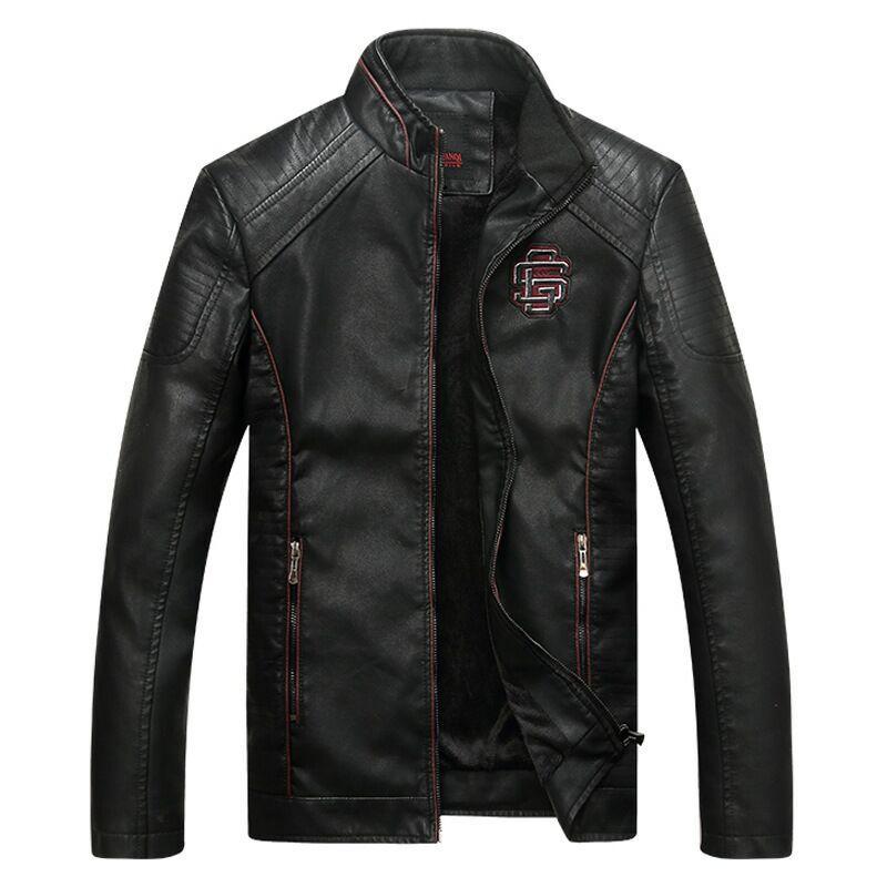 Herren Lederjacke mit Patch