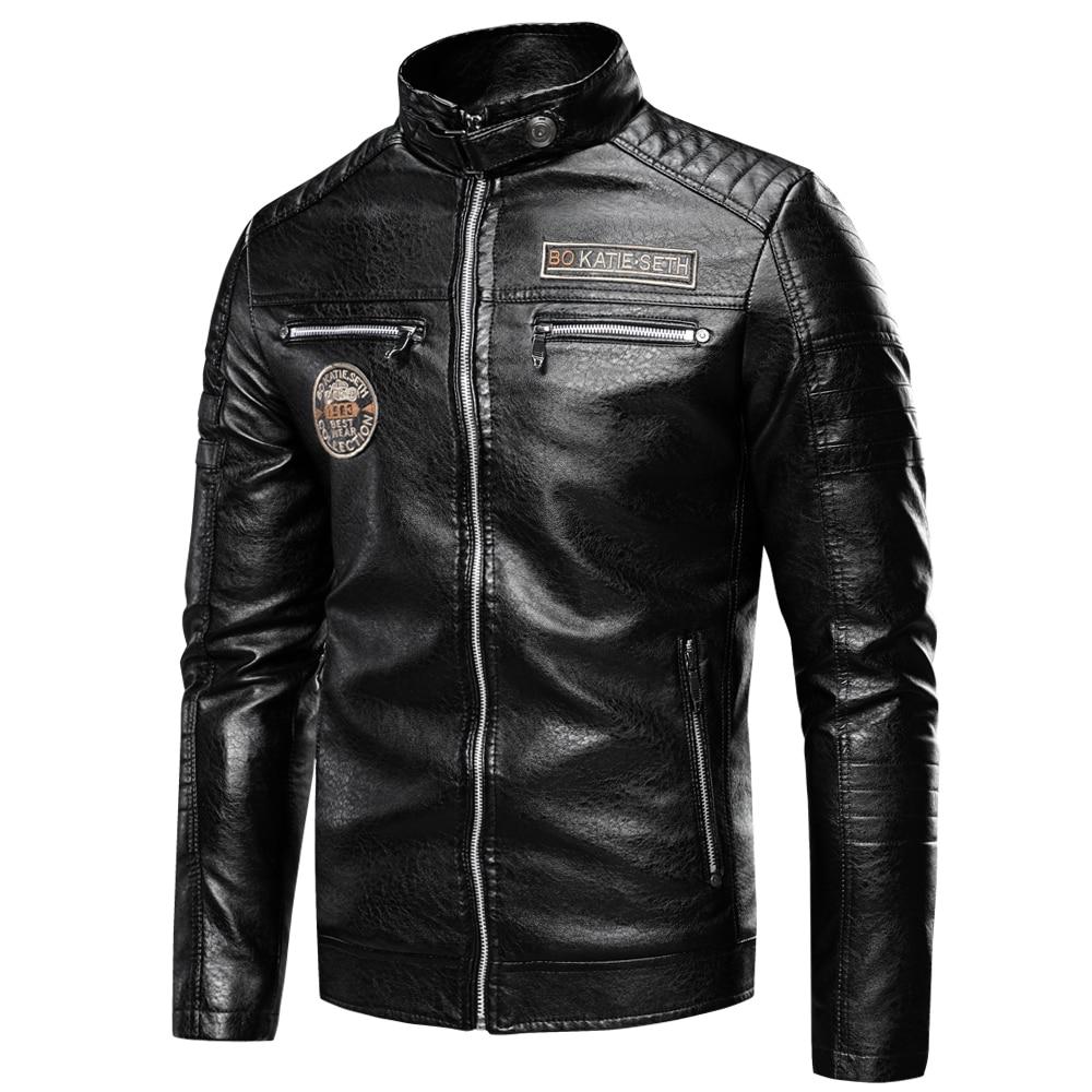 Herren Lederjacke mit Patches