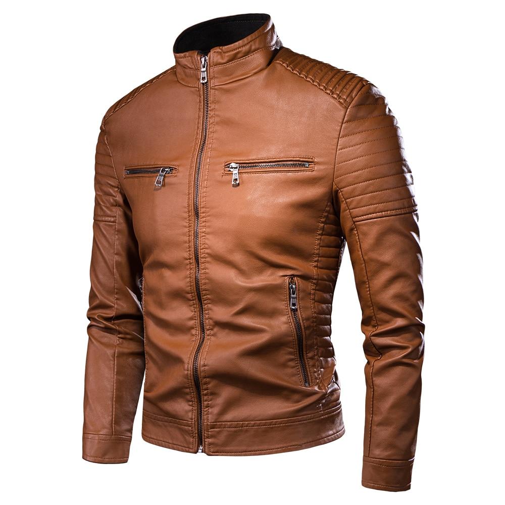 Herren Lederjacke mit Taschen