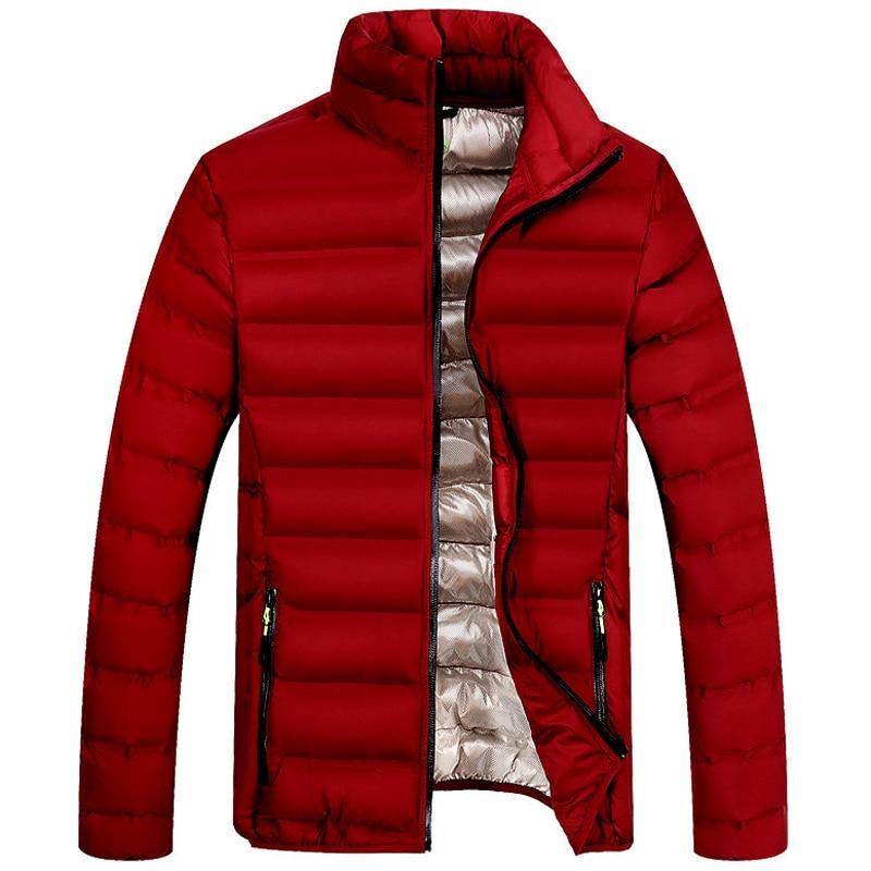 Einfarbige Winterjacke für Herren