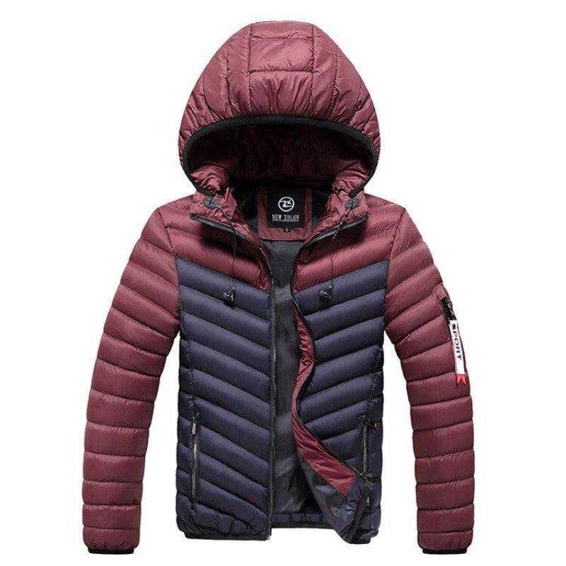 Zweifarbige Winterjacke für Herren