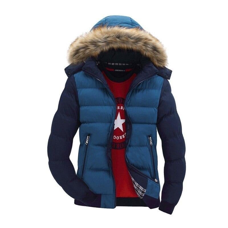 Herren Winterjacke mit bunten Ärmeln