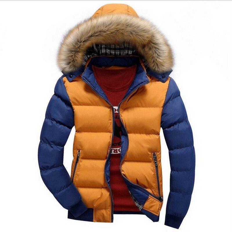 Herren Winterjacke mit bunten Ärmeln