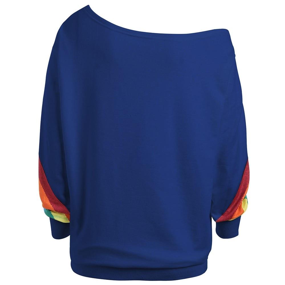 Damen-Sweatshirt mit großem Regenbogenmuster