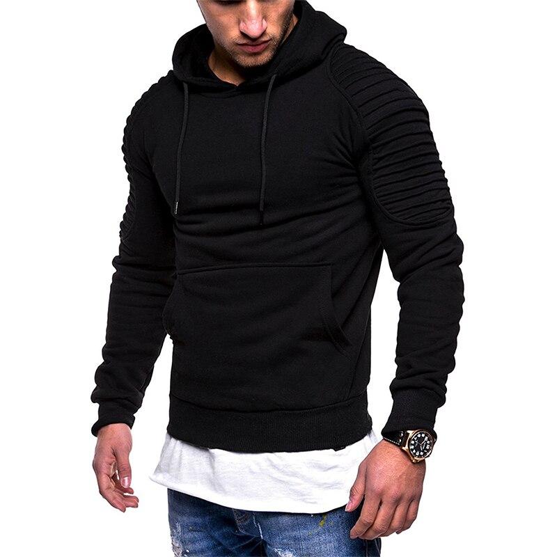 Herren-Sweatshirt ohne Reißverschluss mit gerafften Ärmeln