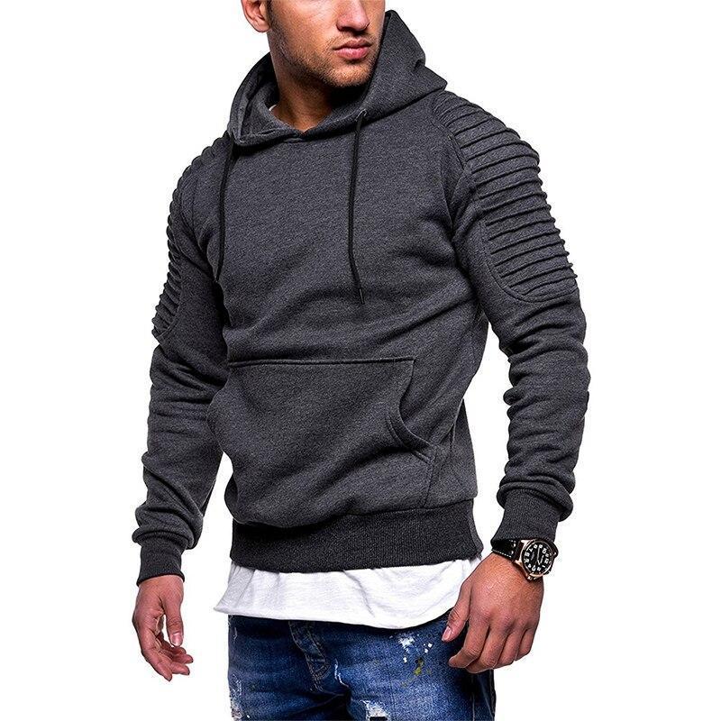 Herren-Sweatshirt ohne Reißverschluss mit gerafften Ärmeln