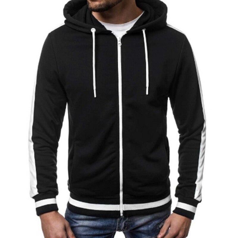 Herren-Sweatshirt mit Reißverschluss und weißem Rand