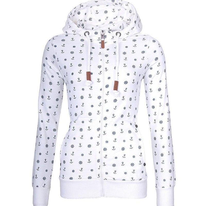 Damen-Sweatshirt mit Reißverschluss und Ankerprint