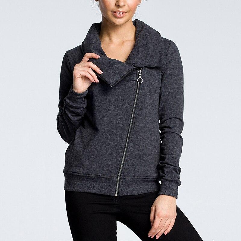 Asymmetrisches Damen-Sweatshirt mit Reißverschluss