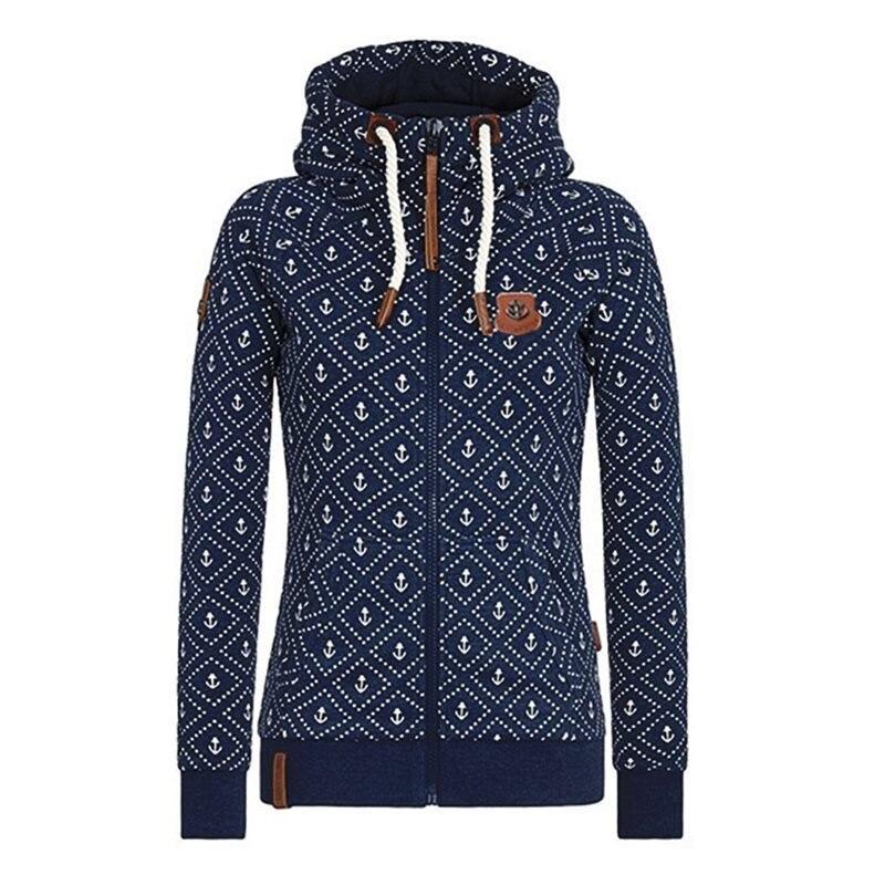 Zip-Up-Damen-Sweatshirt mit Ankermotiv