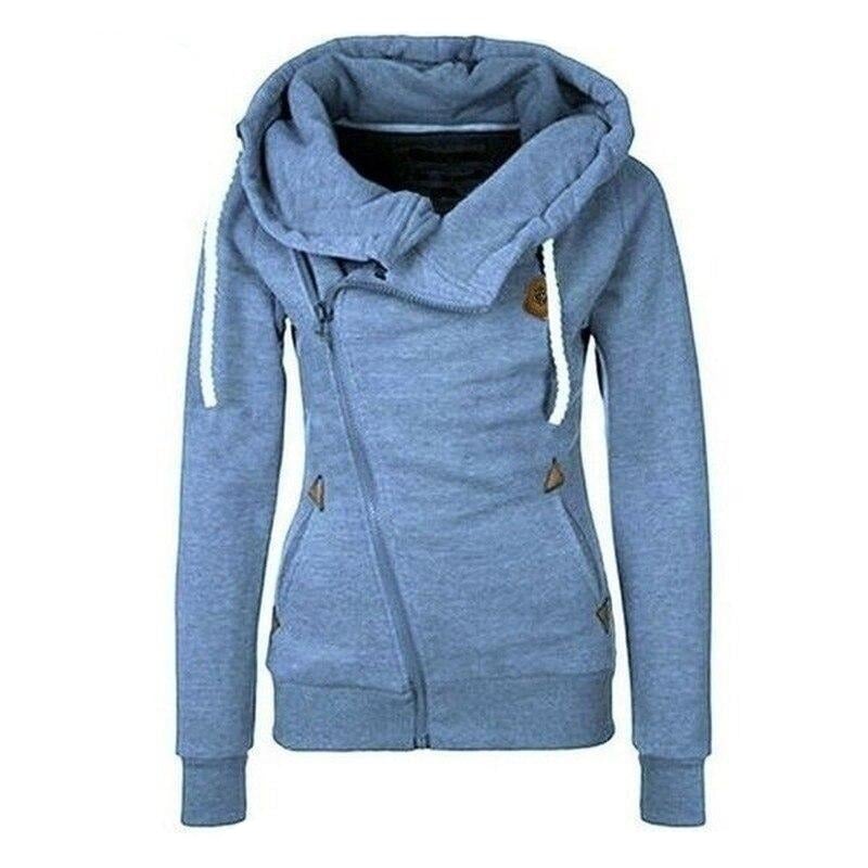 Asymmetrisches Damen-Sweatshirt mit Reißverschluss