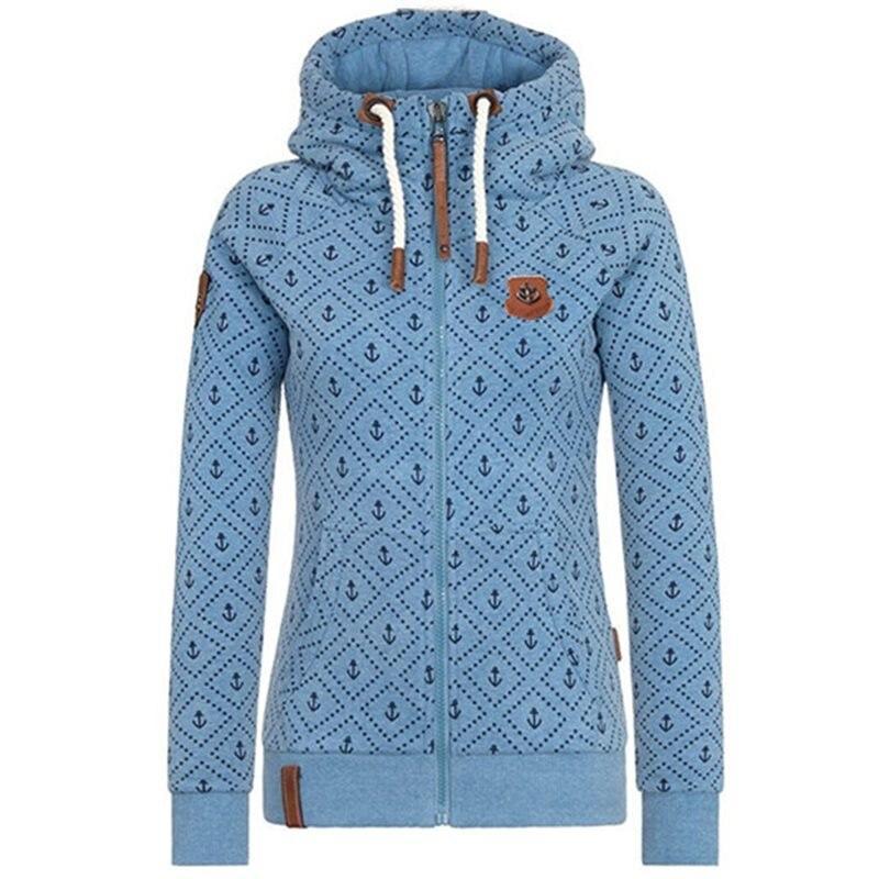 Zip-Up-Damen-Sweatshirt mit Ankermotiv