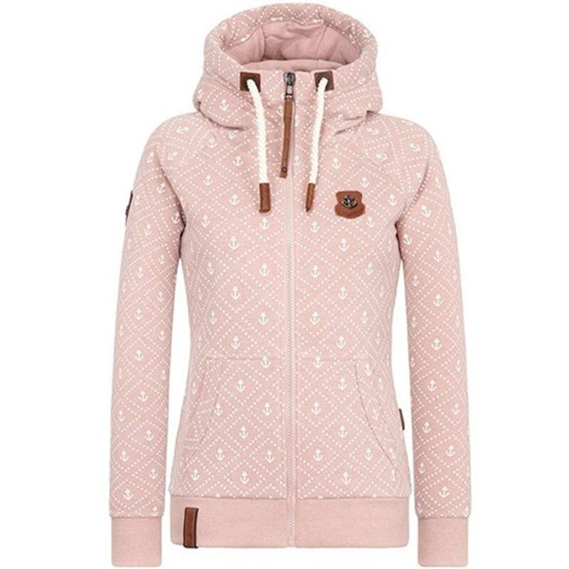 Zip-Up-Damen-Sweatshirt mit Ankermotiv