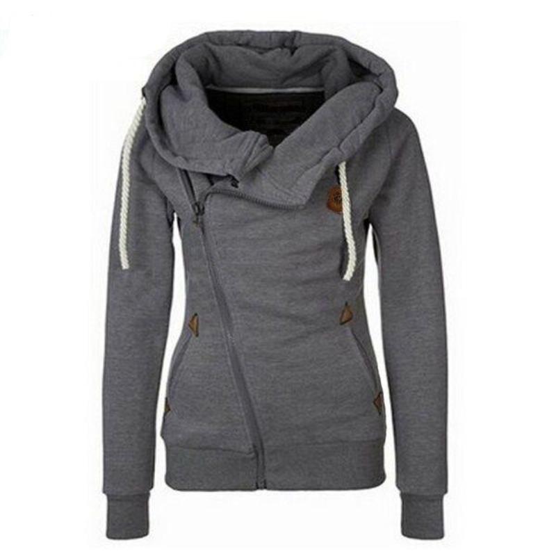 Asymmetrisches Damen-Sweatshirt mit Reißverschluss