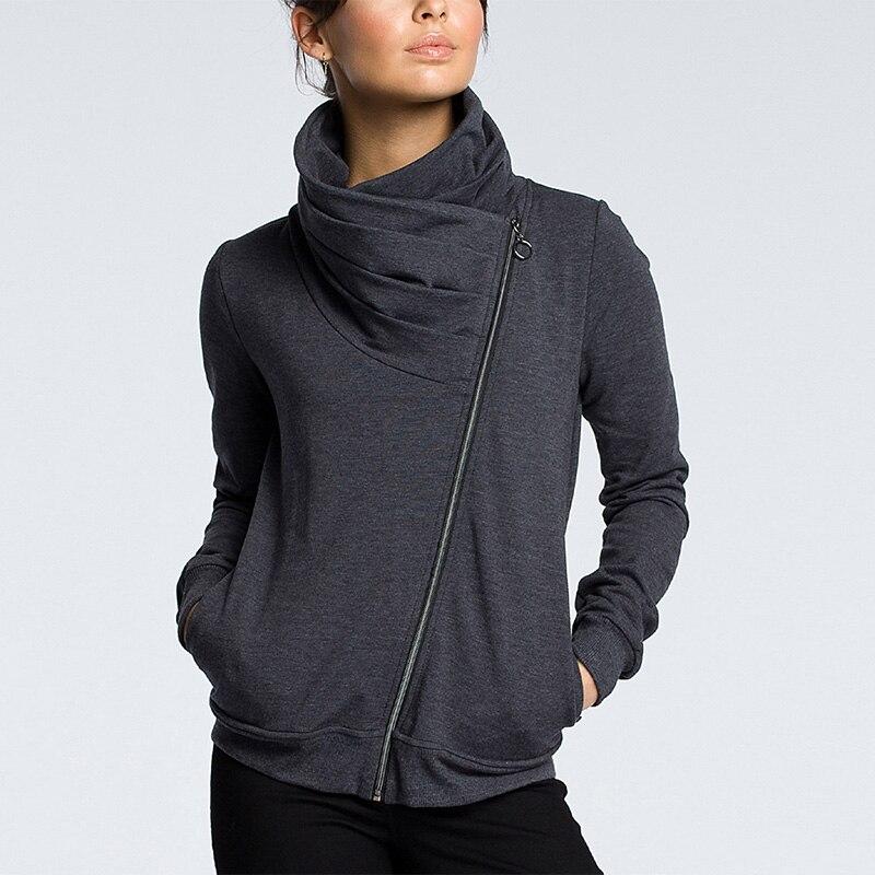 Asymmetrisches Damen-Sweatshirt mit Reißverschluss