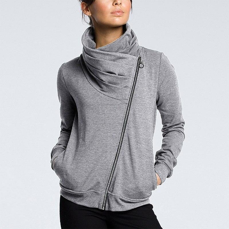 Asymmetrisches Damen-Sweatshirt mit Reißverschluss