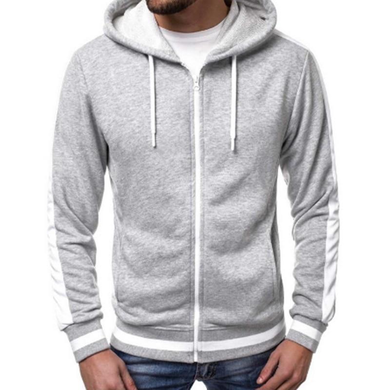 Herren-Sweatshirt mit Reißverschluss und weißem Rand