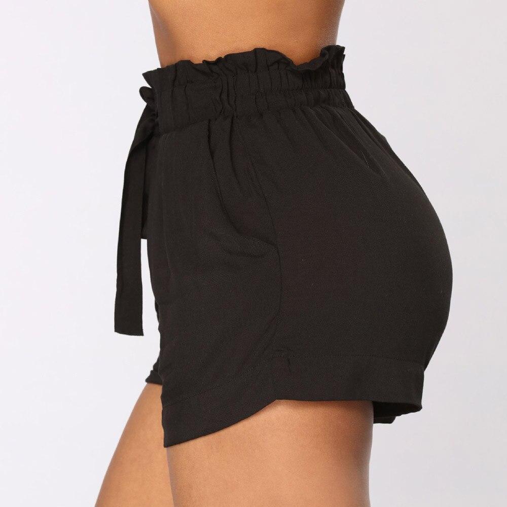 Einfarbige Paperbag-Shorts für Damen