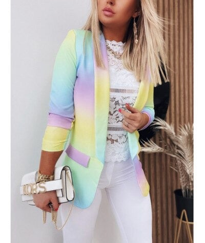 Langärmeliger Tie-Dye-Blazer für Frauen